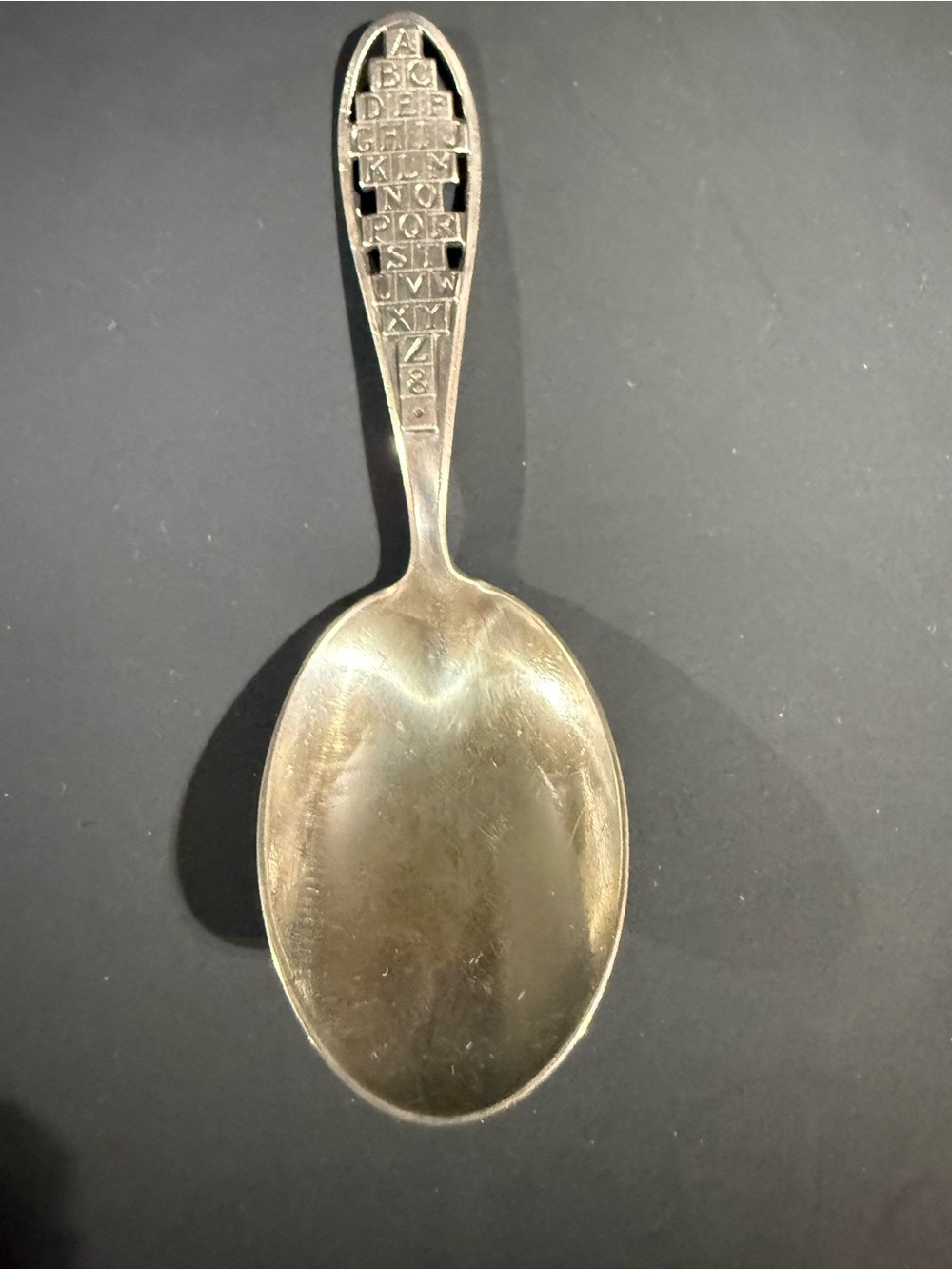 Alphabet-Handle Decorative Spoon in Gold Tone
